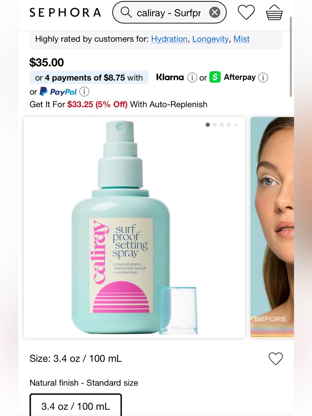Caliray Surf Proof Setting Spray